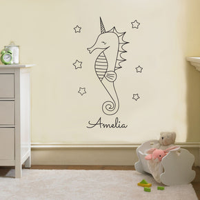 SEAHORSE Personnalisé Autocollant mural Décalque Pochoir Silhouette ST259