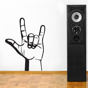 Rock & Roll Hand Wall Sticker Decal Stencil Silhouette ST273