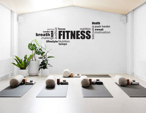 FITNESS COLLAGE Sticker mural autocollant pochoir Silhouette ST312