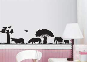SAVANNA Safari Animals Wall Sticker Decal Stencil Silhouette ST316