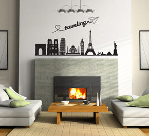 Skyline Cities Mur Sticker Decal Stencil Silhouette ST319