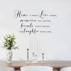 HOME IS WHERE LOVE IS Wall Sticker Decal Stencil Silhouette ST321