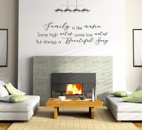 FAMILY IS LIKE MUSIC Wall Sticker Decal Stencil Silhouette ST323
