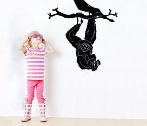 Monkey On A Branch Wall Sticker Decal Stencil Silhouette ST331