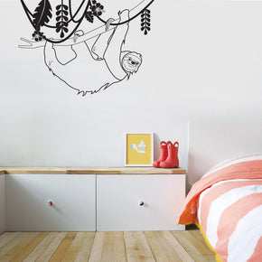 SLOTH Tree Branch Jungle Wall Sticker Decal Stencil Silhouette ST340