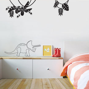 TRICERATOPS Jungle Wall Sticker Décalque Pochoir Silhouette ST341