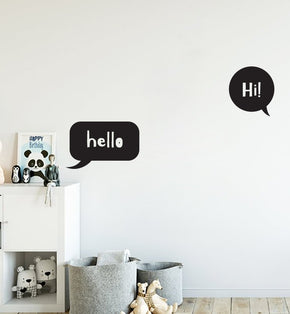 BONJOUR ET HI BUBBLES Sticker mural autocollant pochoir Silhouette ST344