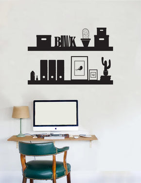 DESK SHELVES Wall Sticker Decal Stencil Silhouette ST348