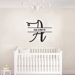 INITIALS Personalized Wall Sticker Decal Stencil Silhouette ST350