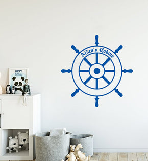 Personalized Boat Helm Wall Sticker Decal Stencil Silhouette ST356