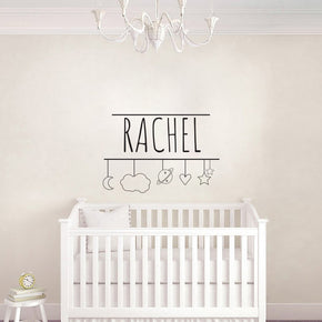 Children Mobile Personalized Wall Sticker Decal Stencil Silhouette ST366