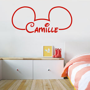 Mickey Mouse Ears Personalized Wall Sticker Decal Stencil Silhouette ST402