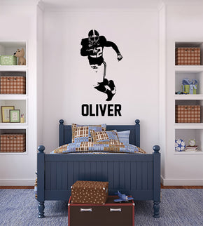 FOOTBALL PLAYER "Personalized Wall Sticker Decal For Kids ST404"
