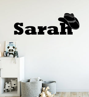 Cowboy Personalized Custom Name Wall Sticker Decal Stencil Silhouette ST412