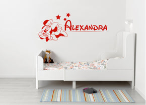 Minnie Mouse Personalized Custom Name Wall Sticker Decal Stencil Silhouette ST415