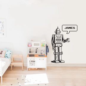ROBOT PERSONALIZED Wall Sticker Decal Stencil Silhouette ST416