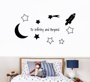 Toy Story TO INFINITY AND BEYOND Wall Sticker Autocollant Décalque Stencil Silhouette ST421