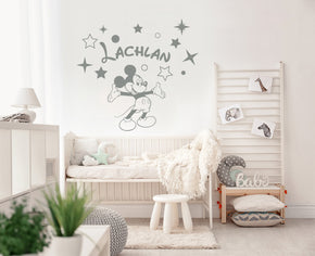 Mickey Mouse Disney Personalized Wall Sticker Decal Stencil Silhouette ST424
