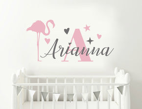 Personnalisé Flamingo Bi-Color Letters Wall Sticker Decal Stencil ST426