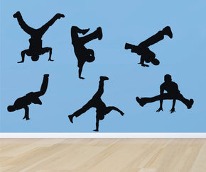 BREAKDANCE 6 Dancers Wall Sticker Décal Stencil Silhouette ST51