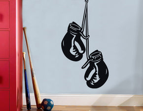 GANTS DE BOXE SUSPENDRE Sticker mural autocollant pochoir Silhouette ST53