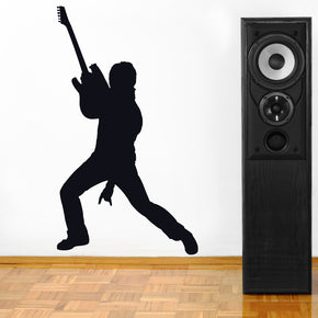ROCK GUITAR PLAYER Autocollant Mural Decal Stencil Silhouette ST90