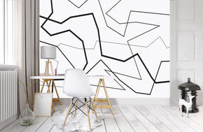 GEOMETRIC LINES Woven Self-Adhesive Removable Wallpaper Modern Mural T01