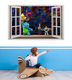 Autocollant mural de fenêtre Toy Story Buzz Woody 3D W086