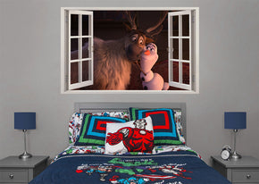 Frozen Olaf Sven 3D Window Wall Sticker Decal W117