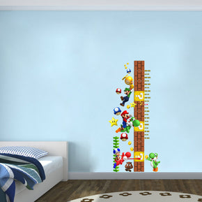 Super Mario Bros Characters Growth Height Chart for Kids Decal Wall Sticker WC100