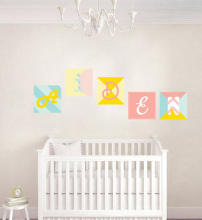 Kids Blcoks Personalized Custom Name Wall Sticker Decal WC119