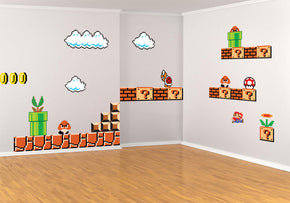 Sticker mural Super Mario scène WC137