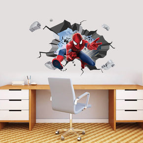 Sticker mural effet explosion 3D Spider-Man WC165