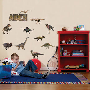 DINOSAURS Set Personalized Custom Name Wall Sticker Decal WC167