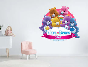 Care Bears Personnalisé Custom Name Wall Sticker Décalque WC168