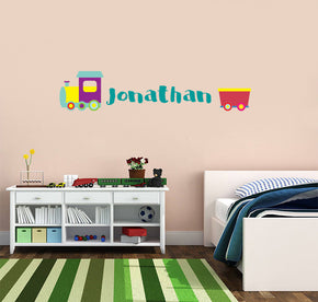 Cartoon Train Personalized Custom Name Wall Sticker Decal WC189