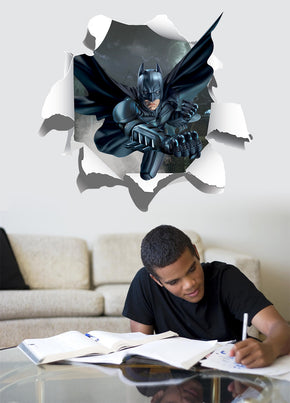 Batman Torn Paper 3D Effect Super Hero Wall Sticker Decal WC216