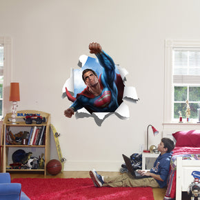 Superman Torn Paper Effect Super Hero Wall Sticker Décalque WC217