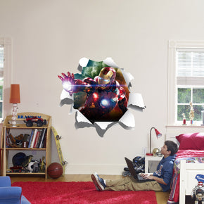 Iron Man Bursting! Super Hero Wall Sticker Decal WC220