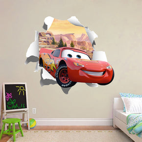 Cars Movie Lightning Mcqueen 3D Torn Paper Wall Sticker Decal WC249