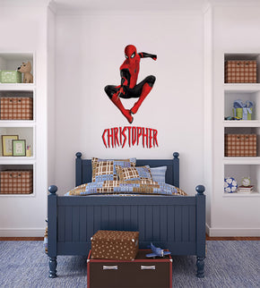 Spider-Man Super Hero Personnalisé Personnalisé Nom Mur Sticker Decal WC292