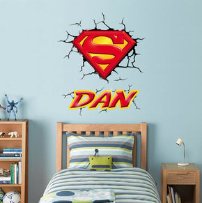 Super-Man Personalized Custom Name Wall Sticker Decal WC306