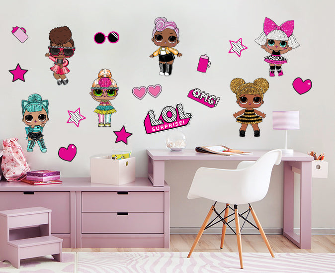 LOL SURPRISE Dolls Set Wall Sticker Decal WC358 