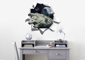 Star Wars Ships Millennium Falcon 3D Torn Paper Wall Sticker Decal WC366