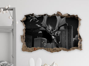 Gotham City Skyline Batman 3D Smashed Wall Decal Wall Sticker H170
