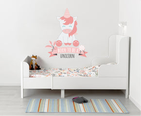 Born To Be A Unicorn Wall Sticker Decal WC69