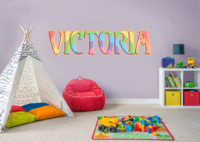 Kids Colorful Personalized Custom Name Wall Sticker Decal WP09