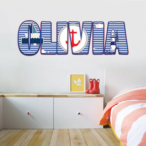 Nautical Personalized Custom Name Wall Sticker Decal WP101
