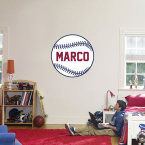 Autocollant mural personnalisé personnalisé pour le baseball pour enfants WP120