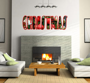 Kids CHRISTMAS Personalized Custom Name Wall Sticker Decal WP145